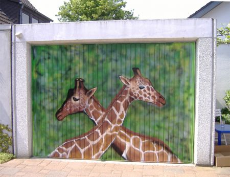 Giraffen Garagentor Graffiti